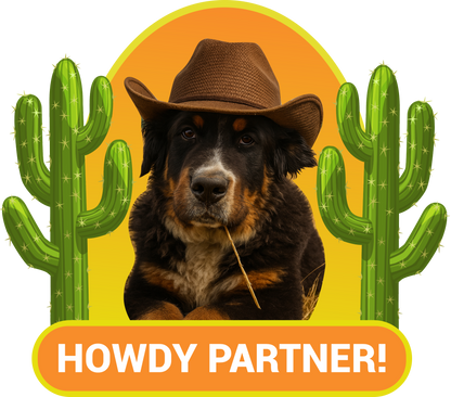 Bernese Mountain and Newfoundland Mix Dog Cowboy Green Women’s long sleeve pajama top